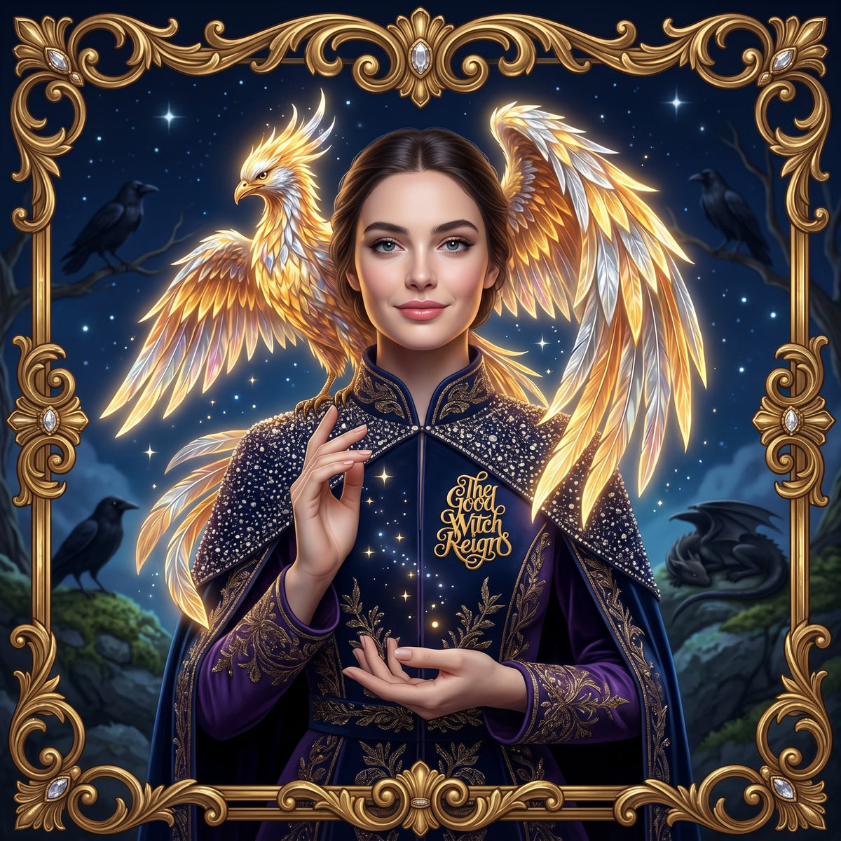 The Good Witch Reigns Gold Enamel Pin