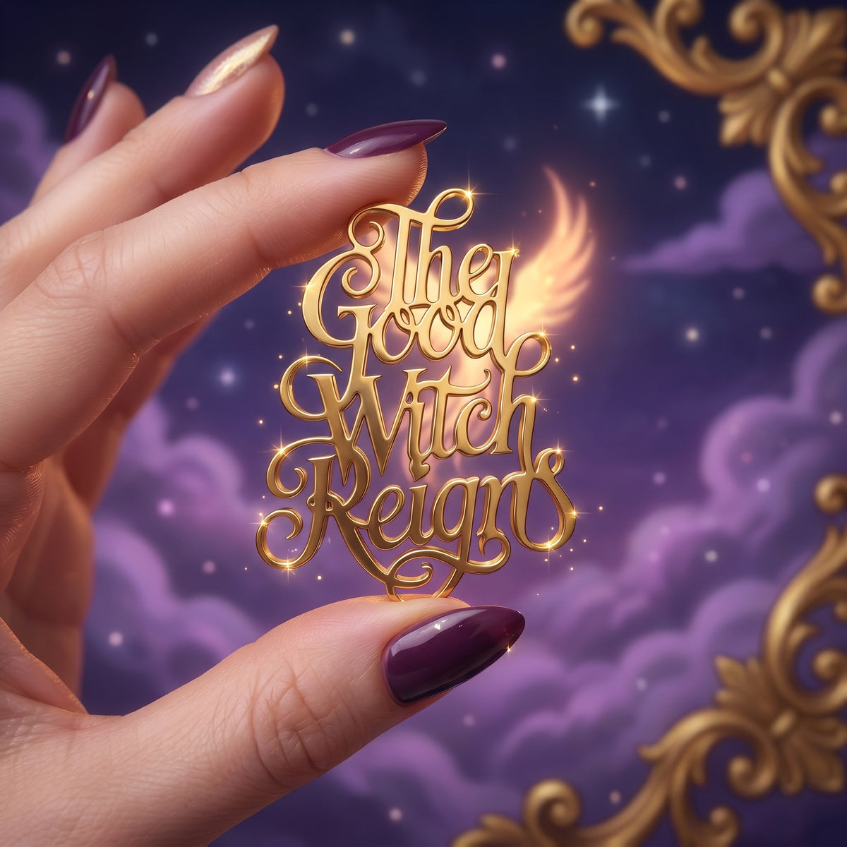 The Good Witch Reigns Gold Enamel Pin