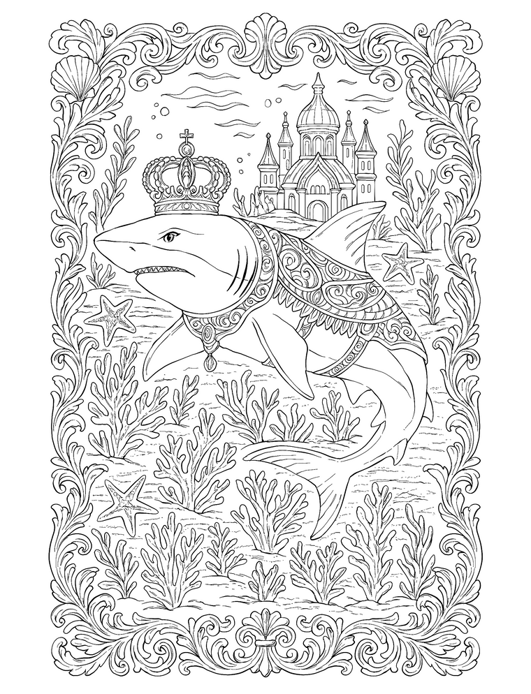 The Abyssal King – Hand-Drawn Line Art