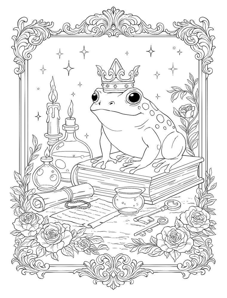 The Frog Prince – Hand-Drawn Line Art