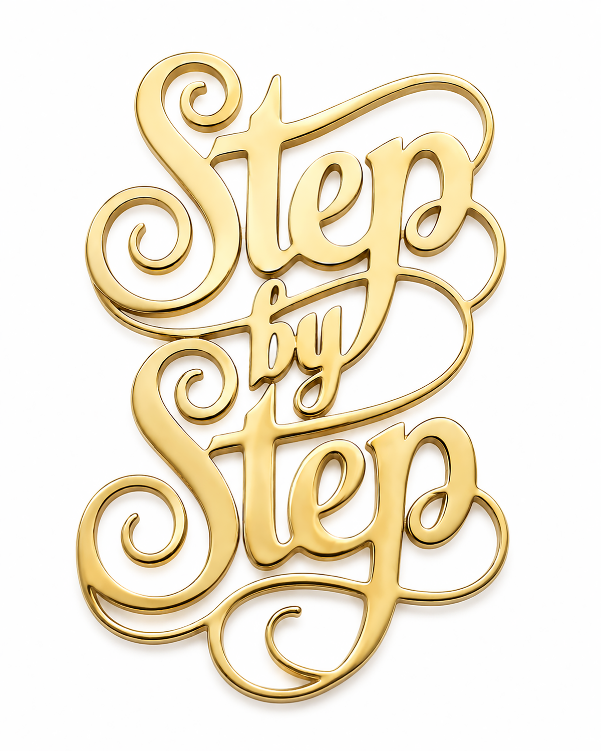 Step by Step Gold Enamel Pin