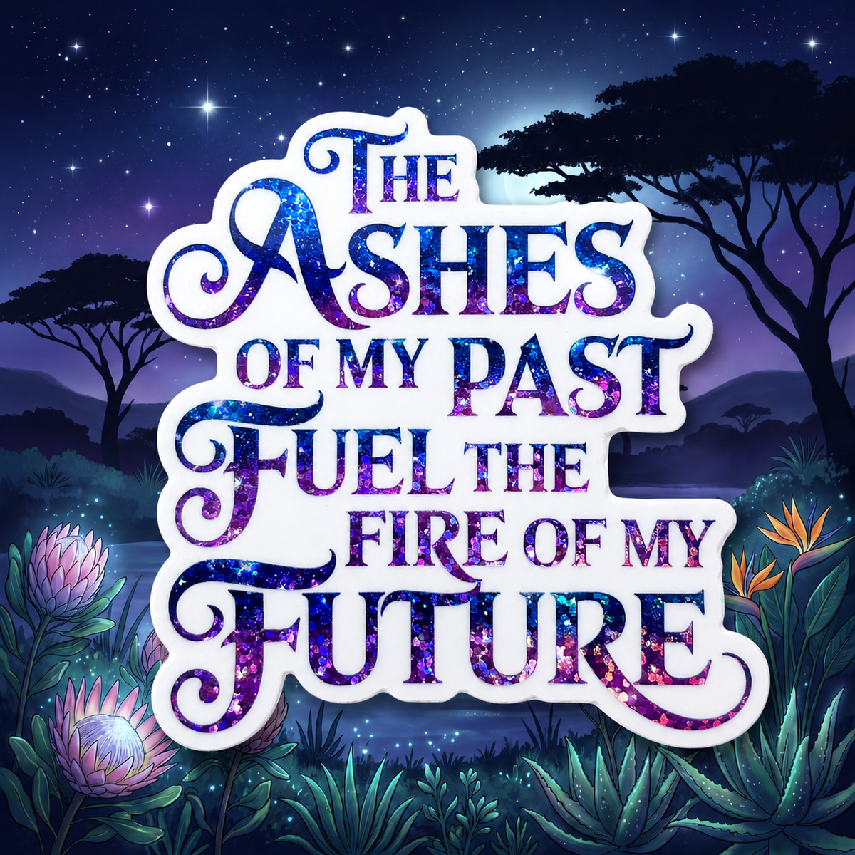 “The Ashes of My Past Fuel the Fire of My Future” Sparkling Paper Charm