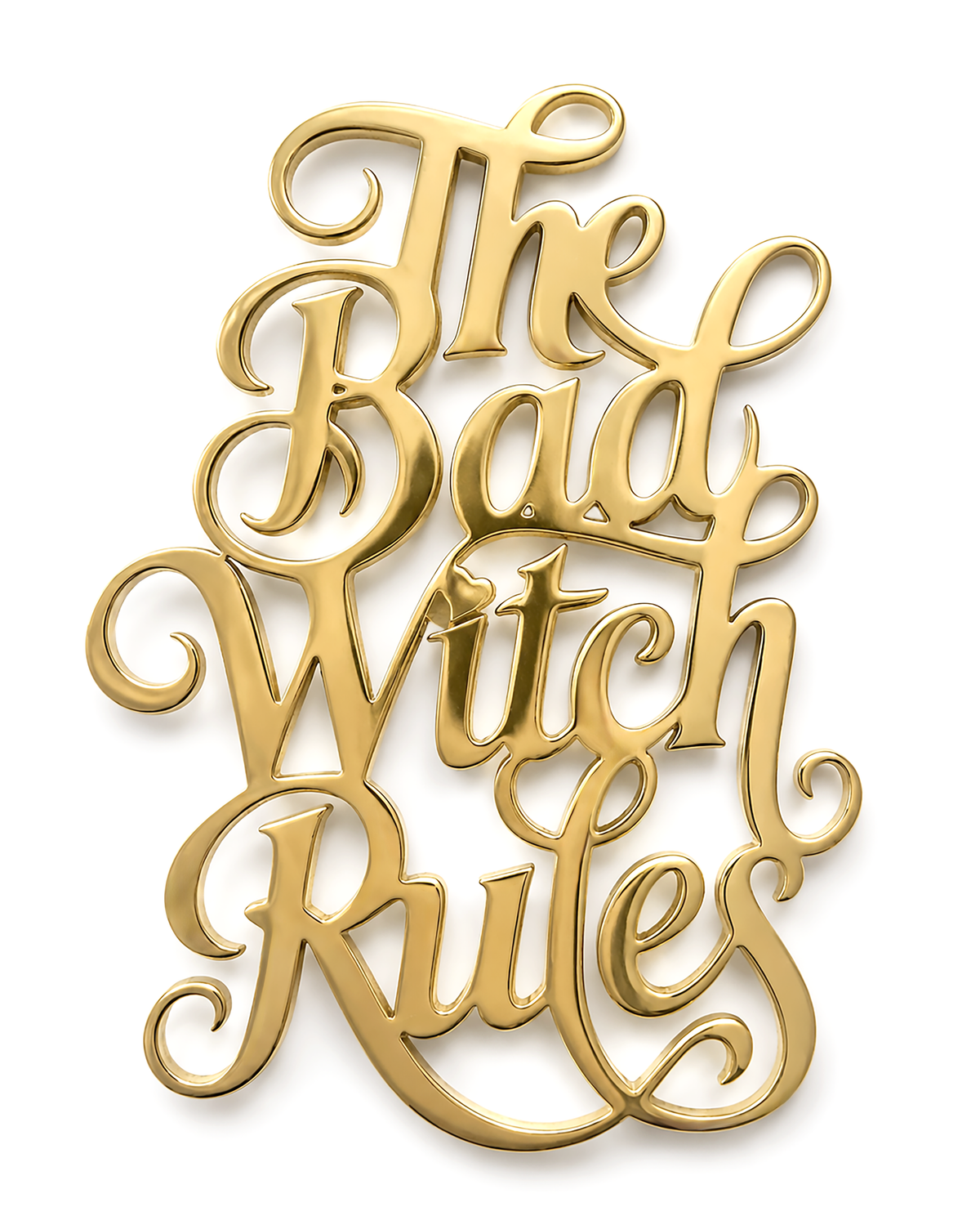 The Bad Witch Rules Gold Enamel Pin