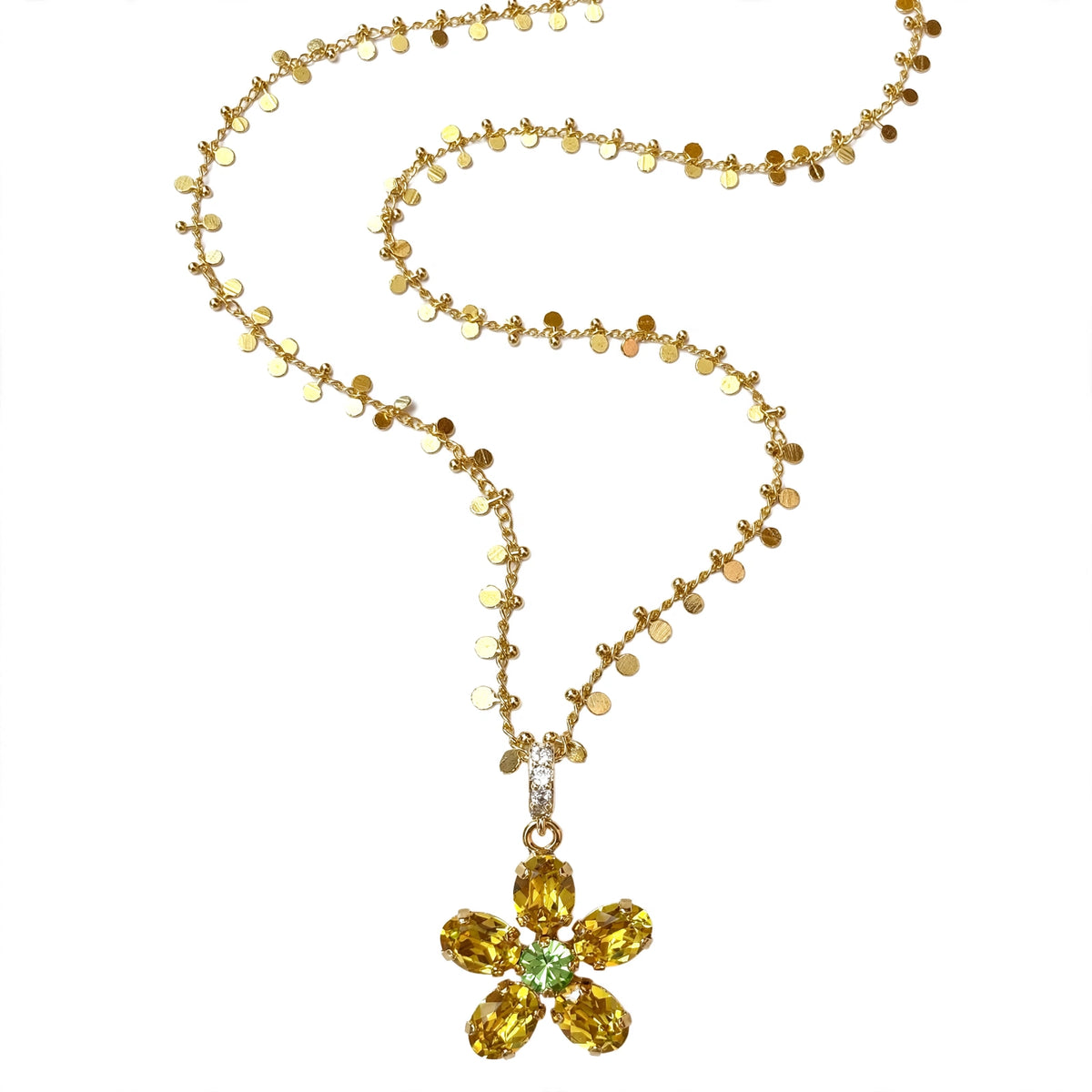 The Pendant of Splendour Fluette gold necklace macro — Mink & Davernay