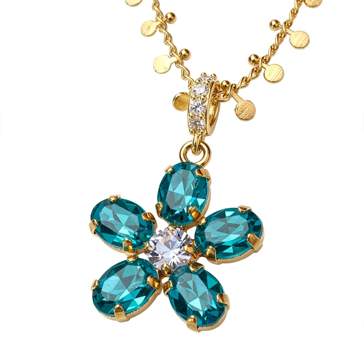 The Pendant of Reverie Fluette teal pendant side — Mink & Davernay